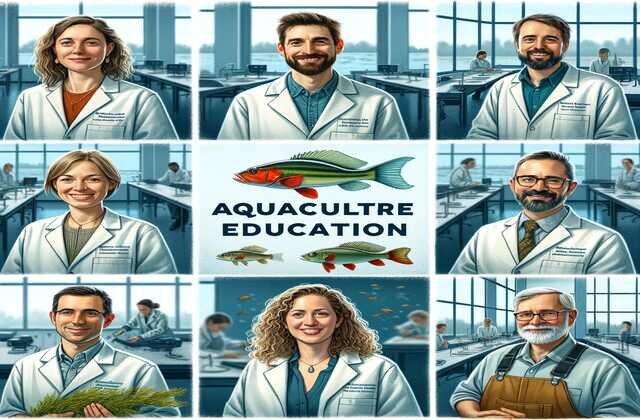 Professional portraits of faculty members engaged in aquaculture education, capturing their dedication and expertise in the f